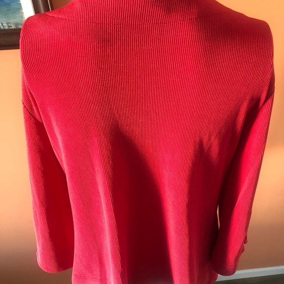 COLDWATER CREEK red button-up textured cardigan - Picture 9 of 9